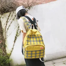 Хипстер плед Рюкзак корейско-Стиль в студенческом стиле Колледж Студенческая школьная сумка Для женщин большой Ёмкость путешествия Для женщин рюкзак