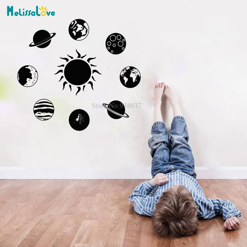 Earth Wall Nature Globe Map Planet Life Mari Mari Land Cosmos Nursery Window Sticker Adesivo Da Parete Rimovibile Impermeabile Bb464