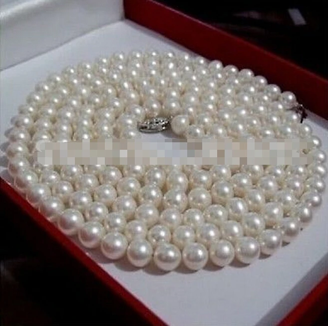 1001+++7-8mm AAA 32 inch perfect Akoya white cream pearl necklace | Украшения и аксессуары