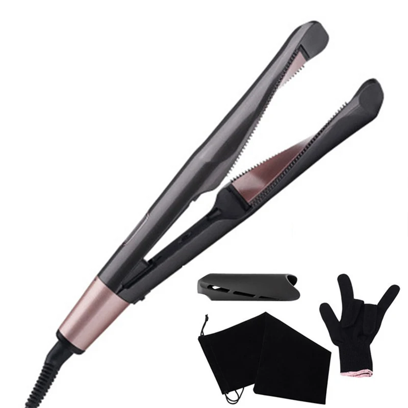 

2 in 1 Hair Curler Hair Straightener Twist Straightening Flat Iron With LCD Digital Display Tourmaline Ceramic Hair Curling Iron