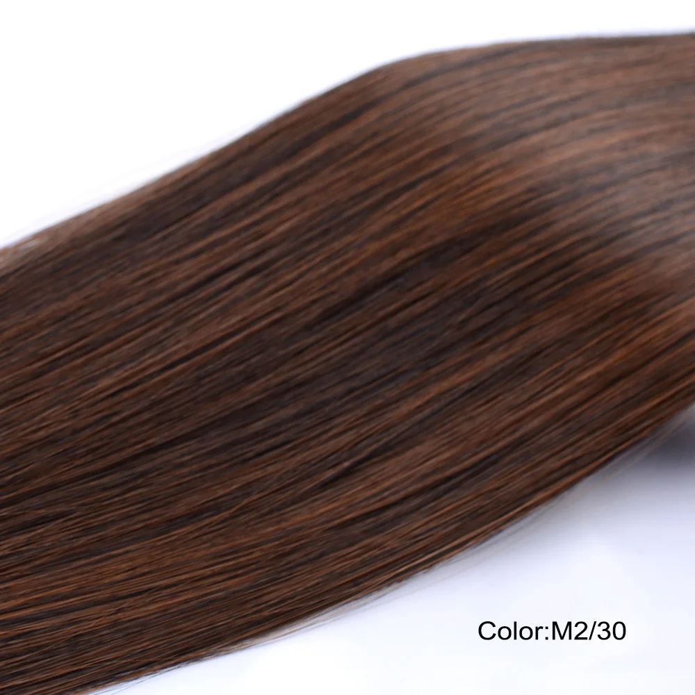 Длинные прямые волосы на заколках для наращивания 7 шт./компл. 100 г синтетический парик, заколки, заколки для волос - Цвет: M2-30