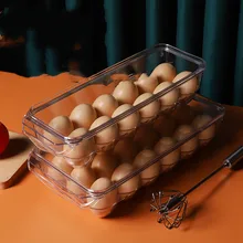 

Egg Container For Refrigerator Egg Tray With Lid Plastic Storage Container for Fridge Organizer Bins Stackable Tray
