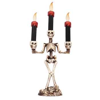 

Halloween Candelabra LED Candles Flickering Light for Halloween Window Decor _WK