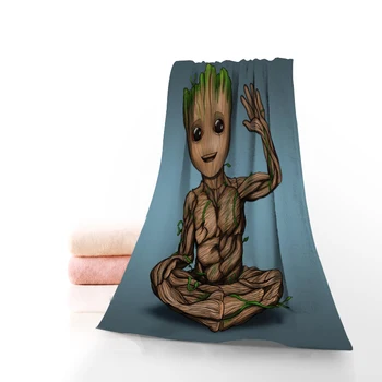 

Custom Baby Groot Cartoon Fashion Bath Towel Washcloth Home Textile Travel Hand Face Towel Microfiber Bathroom Towels For Adults