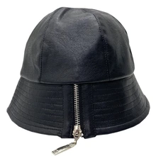 Женская мода ПУ кожа Личность молния Сетка Красный рыбак шляпа модная дикая осень и зима корейский бассейн шляпа