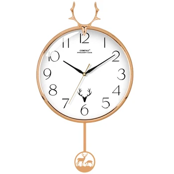 

Nordic Minimalist Wall Clock Pendulum Silent Unique Wall Clock Gold Metal Living Room Modern Reloj Decorative Home Decor AC50ZB