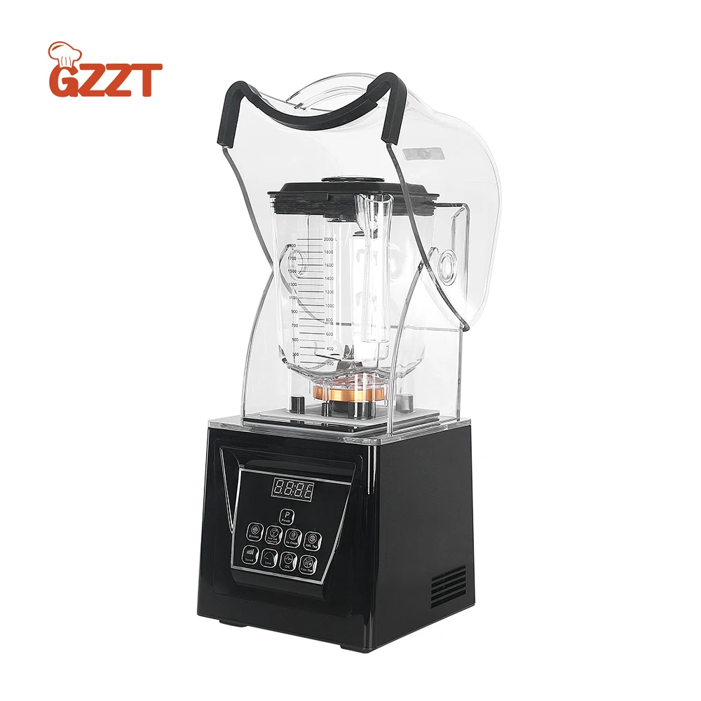 GZZT 2L Sound Insulation Blender Fruit Vegetable Juicer Machine Commercial Multi-functional Juice Mixer Milk Shake Equipment k2 wireless mini family sing system singing machine player usb digital audio sound card tv box pc mixer conference