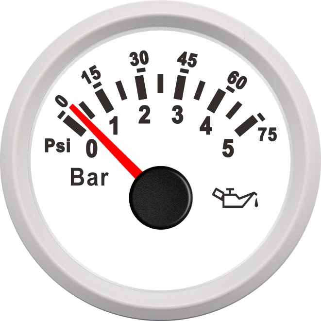 52 мм аналоговый датчик давления масла 0-5Bar/0-10Bar механический измеритель давления топлива 9-32V 10-184ohm с водонепроницаемым стеклом - Цвет: 0-5Bar