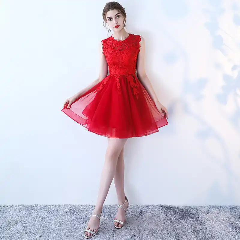 designer red cocktail dress