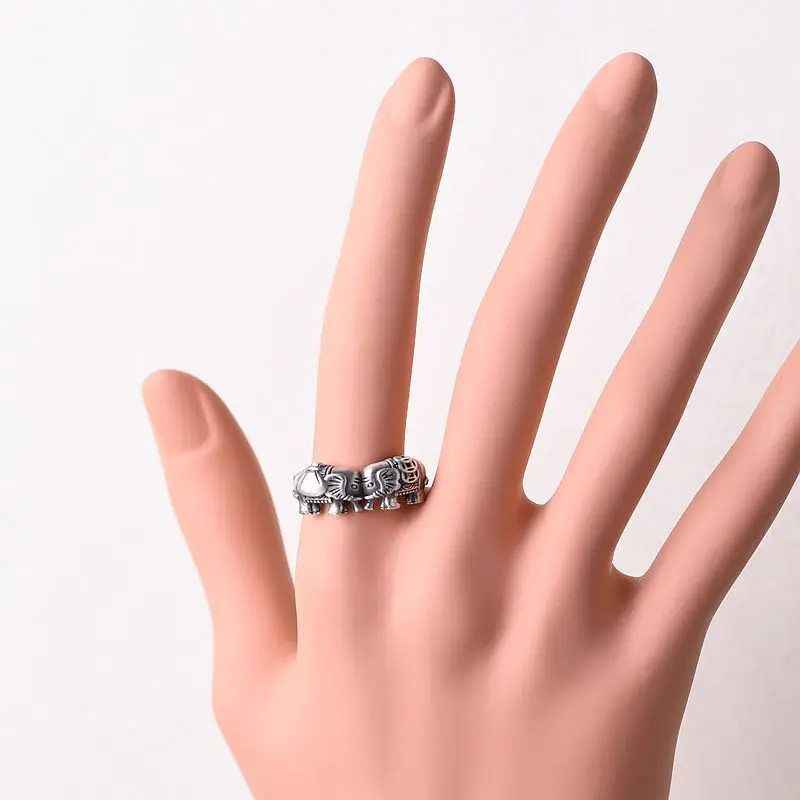 V. YA, 925 серебряное кольцо со слоном, модные вечерние кольца из стерлингового серебра S925 пробы, тайское серебро, открытые кольца для женщин, ювелирные изделия