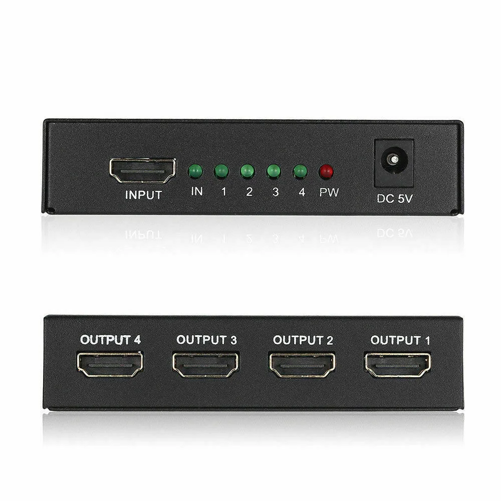 Full HD HDMI Сплиттер 4 порта концентратор ретранслятор усилитель v1.4 1080p 1 в 4 Выход надежно распределить HDMI
