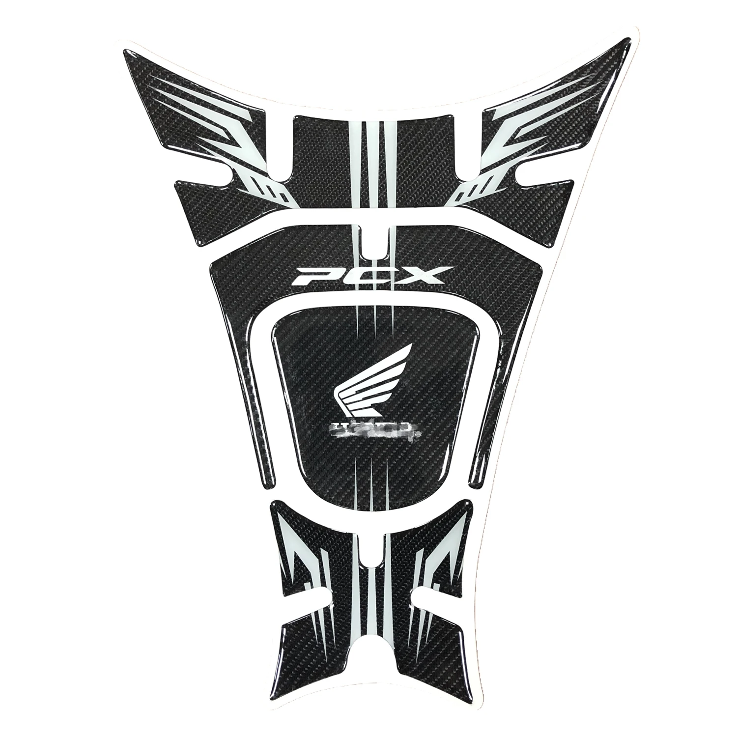 Белый Motorcycle Protector Tank Pad Sticker Fit For HONDA PCX125 PCX150 PCX 125 PCX 150 5D Carbon Fibre Resin Decal 18-19 - Цвет: Белый