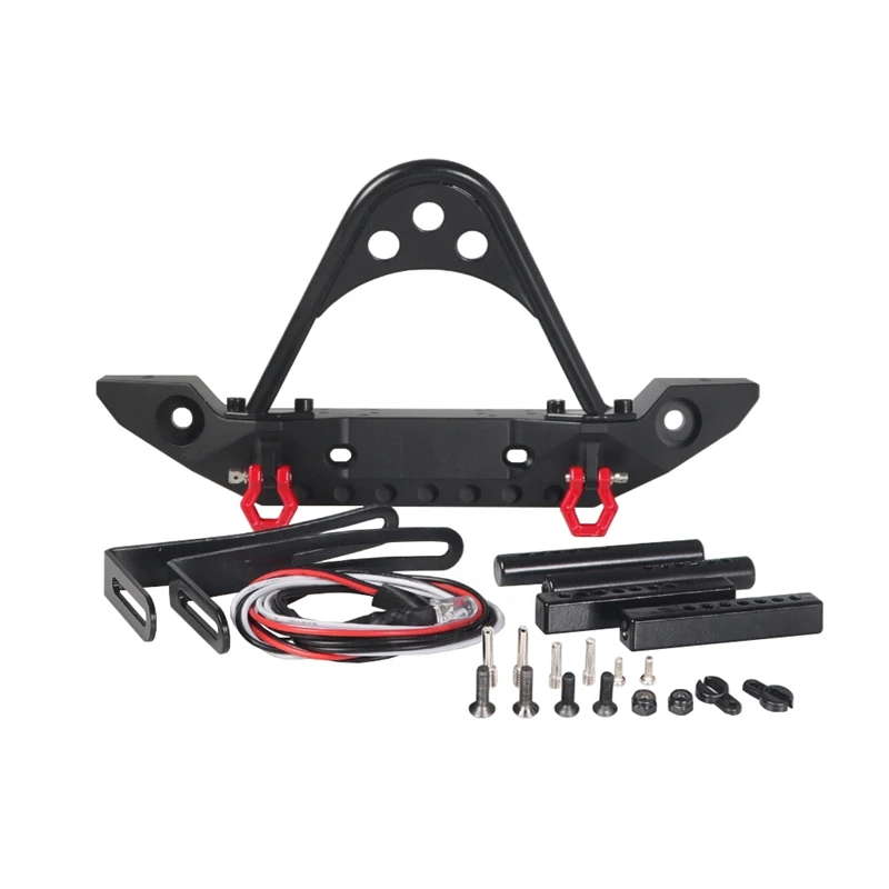 Metal Front Bumper With Light For 1/10 RC Crawler Car Traxxas TRX4 Axial SCX10 &amp II 90046 III AXI03007 | Игрушки и хобби