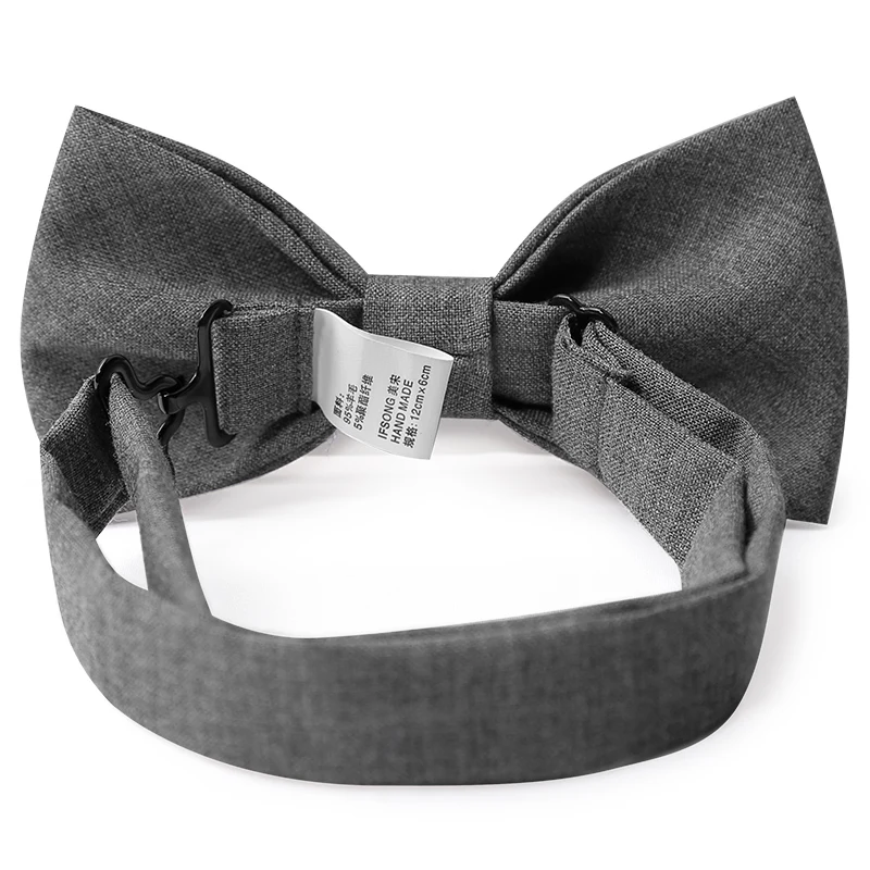 2019 New Fashion Men's Bow Ties for Wedding Double Fabric Wool Gray Black Bowtie Banquet Anniversary Butterfly Tie with Gift Box |