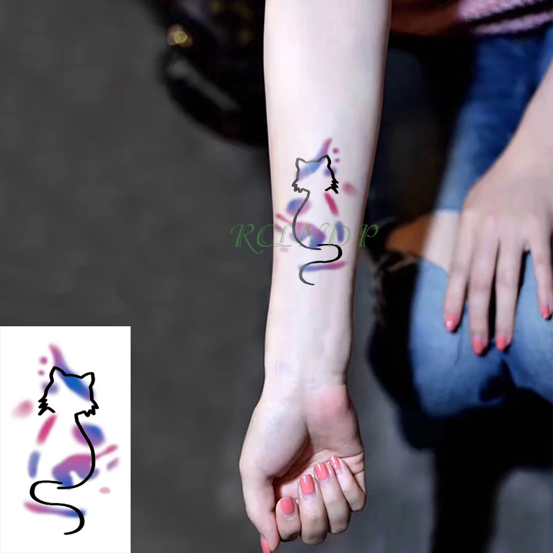 Водонепроницаемая временная татуировка наклейка черная музыкальная нота музыка тату флэш-тату поддельные руки тело тату для мужчин женщин детей - Цвет: Красный