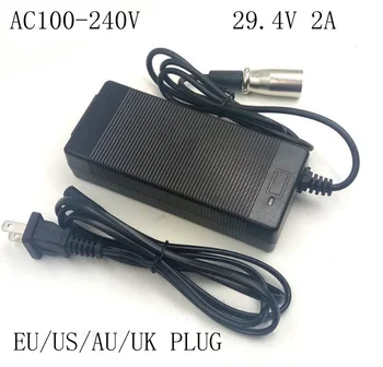 

29.4V 2A Charger for 24V 25.2V 25.9V 29.4V 7S lithium battery pack 29.4V recharger e-bike charger EU/AU/US Plug XLR M Connector