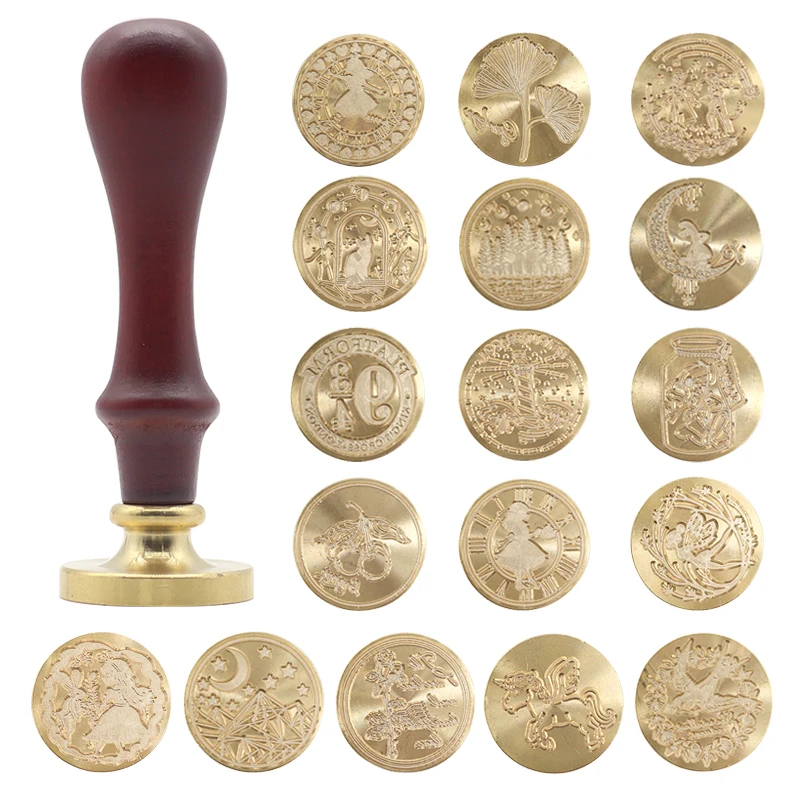 ClassicWaxSealStamp1PiecesSealingWaxStampHeads1WoodenHilt