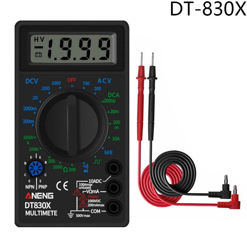 DT-830X Urijk DT830B AC/DC ЖК-цифровой мультиметр 750/1000 в Вольтметр Амперметр Ом тестер Высокая безопасность ручной измеритель цифровой мультиметр - Цвет: DT-830X