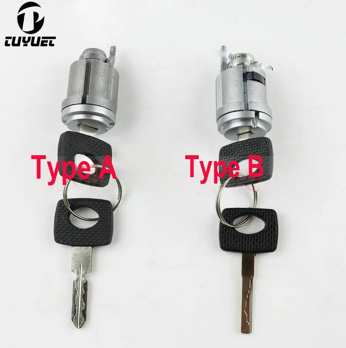 Lock Cylinder for Benz w129 w140  Ignition Lock cylinder with transponder key 10pcs blank car key shell for benz ml350ml320 s350s320 transponder key shell hu64 blade with sticker