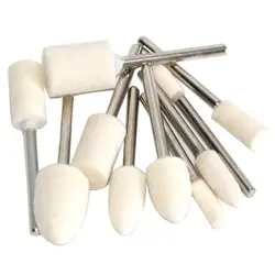 Roue de polissage montée en feutre de laine, tête de meulage OD pour perceuse, outil rotatif, 3mm, 25 pièces 