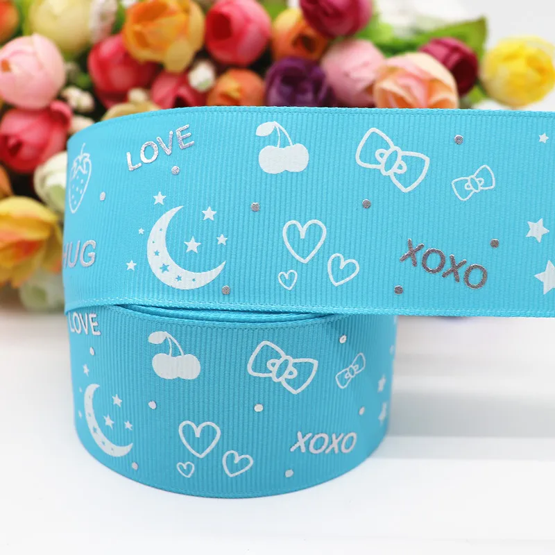 317 5 ярдов, 1,5 дюйма, 38 мм, светится в темноте, радужная лента с принтом, корсажная лента для бантов для волос, самодельные аксессуары ручной работы M19092403 - Цвет: 317