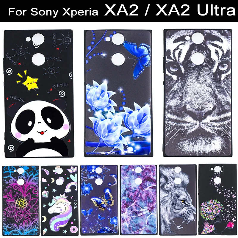 

For Sony XA2 Case For Sony Xperia XA2 XA 2 Ultra Cover Silicone Cartoon Luxury 3D Relief Soft TPU Case Cover Soni Experia XA2