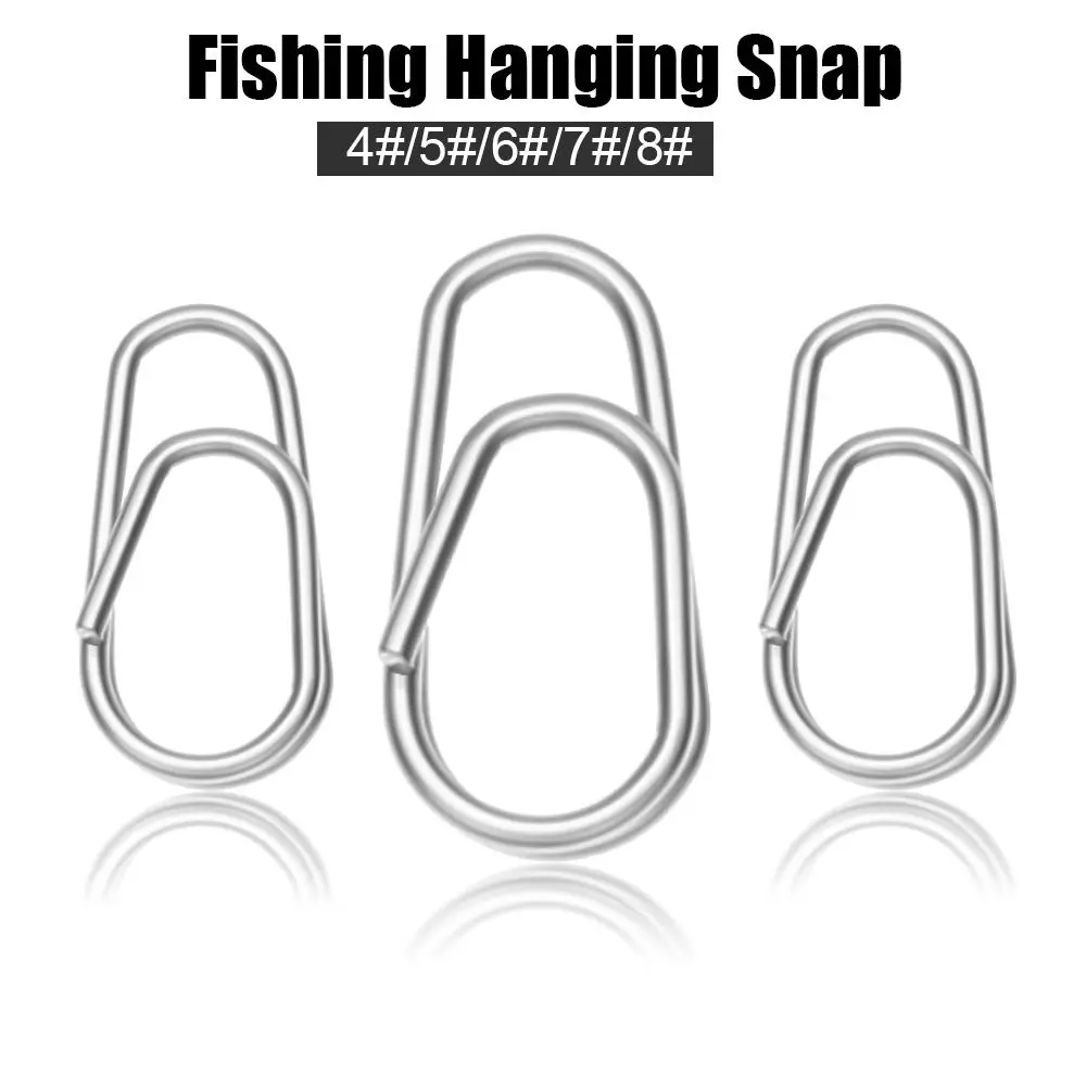 50Pcs/Lot Fishing Hanging Snap Barrel Swivel Bent Head Oval Split Rings  Hook Connector 16mm 18mm 21mm Outdoor Fishing Tackle