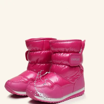 

SKHEK Boys Boots Children Snow Boots For Boys Sneakers Winter Kids Snow Boots Sport Fashion New Leather Children Shoes Girls
