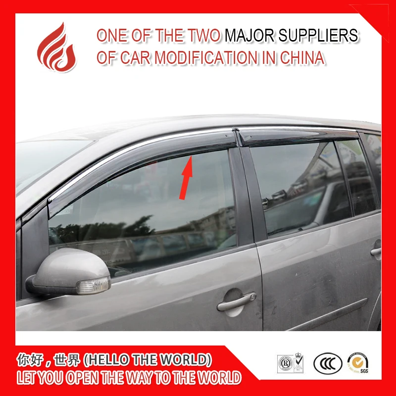 

4 Piece Injection molding trim vent shade rain sun wind deflector window visor for Touran 2004-2015 2016-2018
