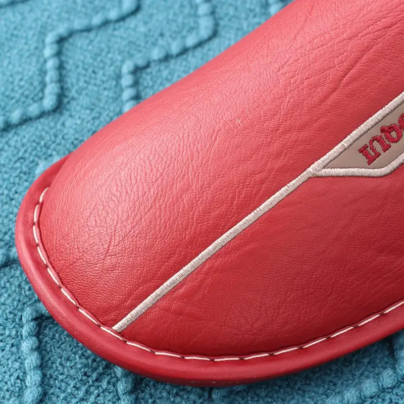 

COQUI 2237-2238 Couples Lint Slipper Waterproof Pu Autumn & Winter Indoor Household Bedroom