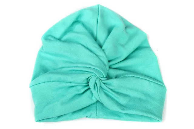 Cute Cotton Blend Baby Turban Hat Newborn Beanie Caps Kids Girls Headwear Infant Toddler Shower Hat Birthday Gift Photo Props 11baby turquoise