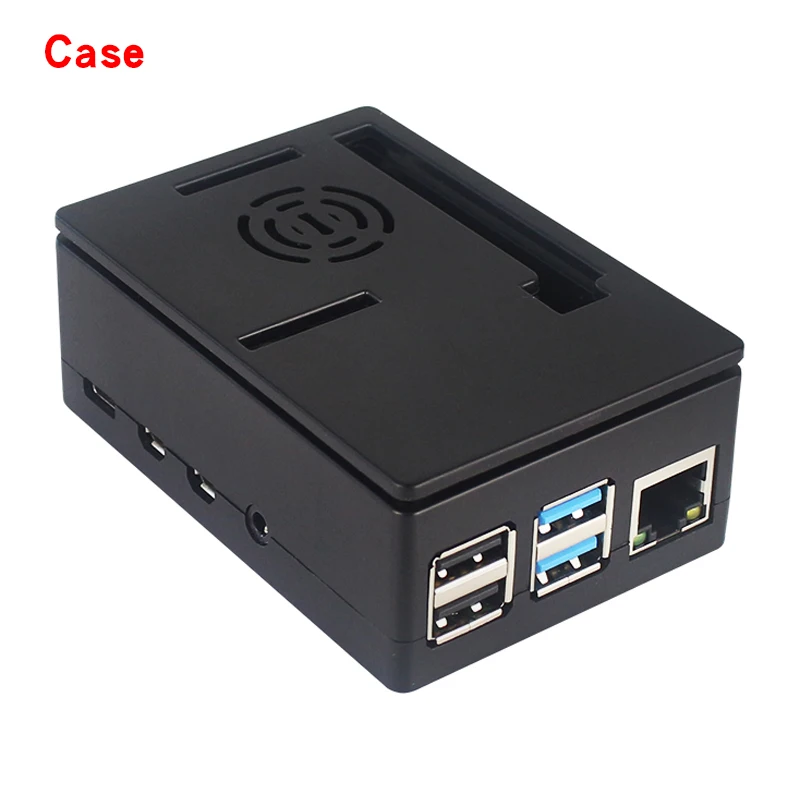 Black Case Raspberry Pi 4 ABS чехол с черным прозрачным 2 цвета двойной корпус с вентилятором для Pi 4B чехол также совместим с сенсорным экраном 3,5 дюйма - Цвет: Black Case