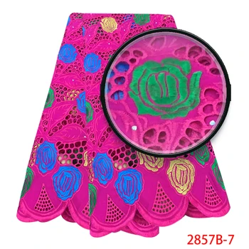

New Arrival High Quality African Lace Fabrics with Stones Nigerian Cotton Lace Embroidered Fabric for Women Wear AMY2857B