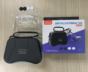 

HBP-286 6 in 1 Carrying Case For PS5 Storage Bag Protection Kit With Thumbstick Silicone Case For PS5 Game Controller Accessorie