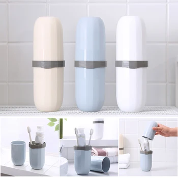 

Travel Toothbrush Cup Holder Multifunction Cup Organizer Portable Toothpaste Holder for Outdoor Business Trip J99Store