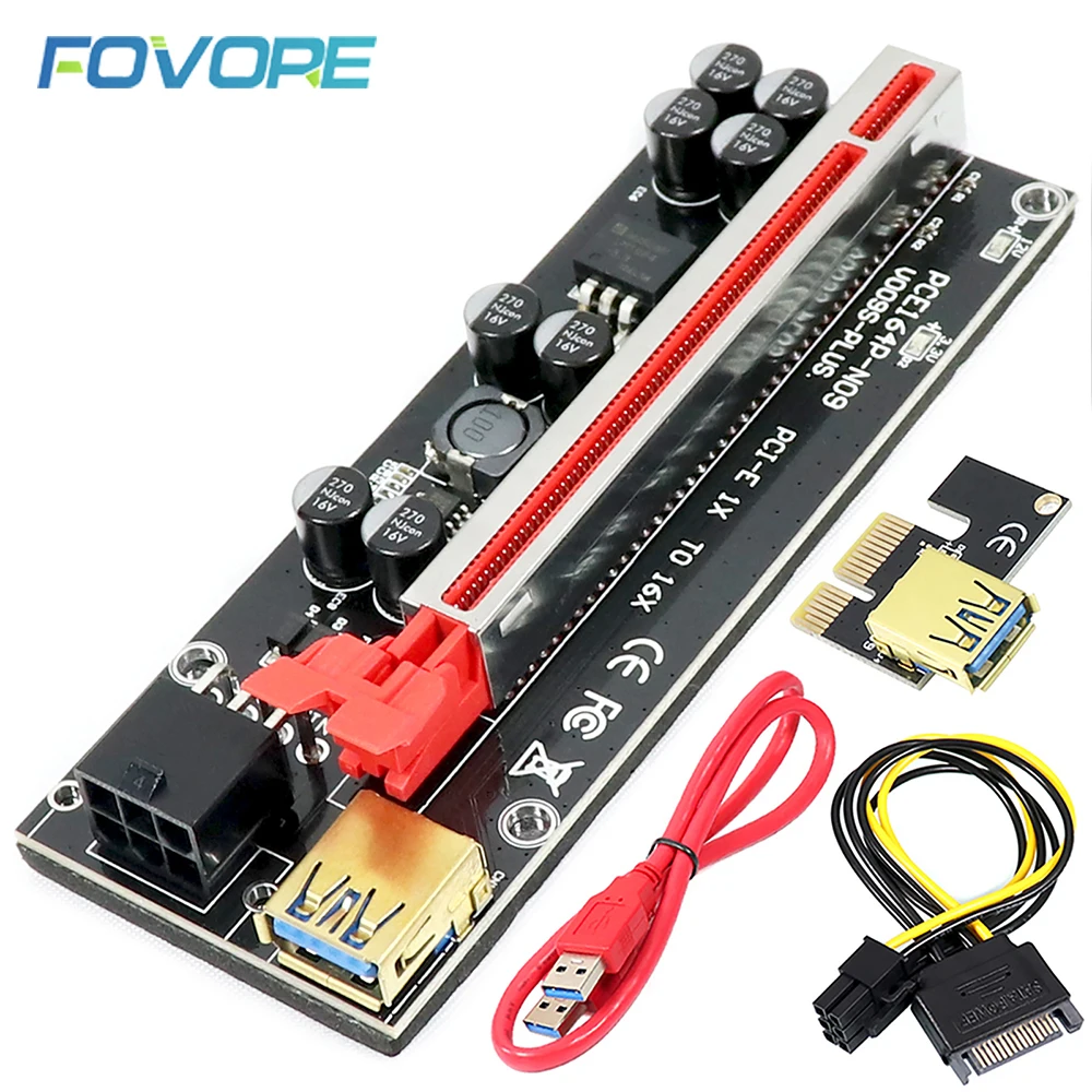 PCIE Riser VER 009S Plus Удлинительный Кабель-адаптер PCI Express VER009S PCI-E X16 карта расширения 0 6 м