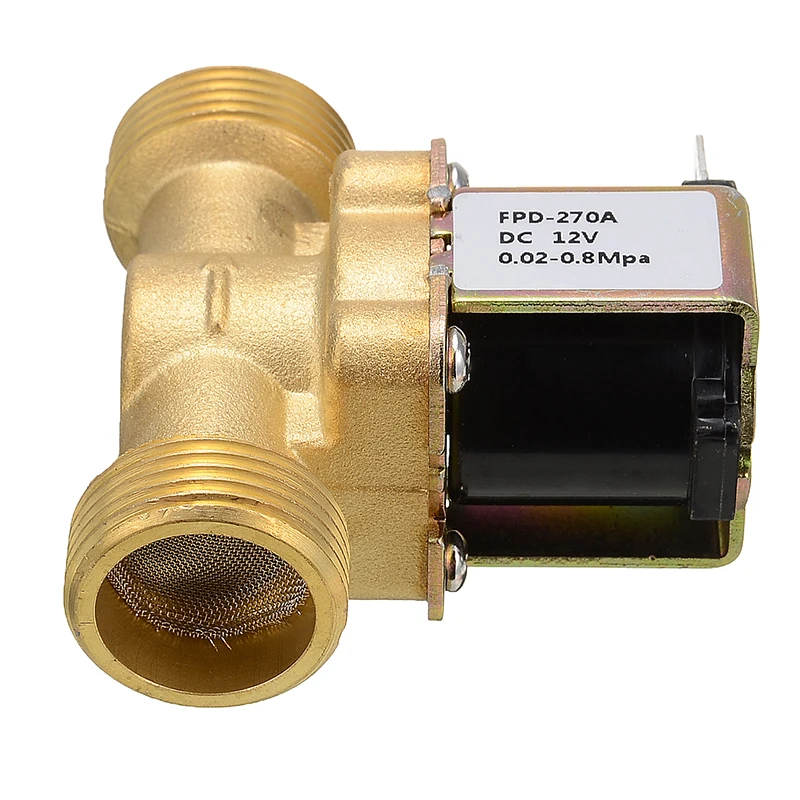 Electric Solenoid Valve Water Valve Normally Closed Brass For Water Control DC 12V Thread G3/4