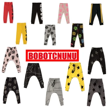 

New Harem Pants Kids Trousers French Terry Sewing Star Baggy Pants For Boys Girls Masks Leggings Toddler Bottoms Pants 1-14Y