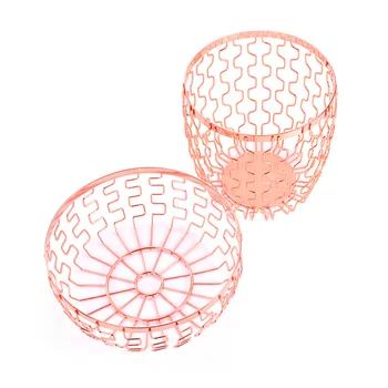 

2020 Home Kitchen Food Grade Copper Plating Stainless Steel Fruit Basket Storage Container Organizer Set