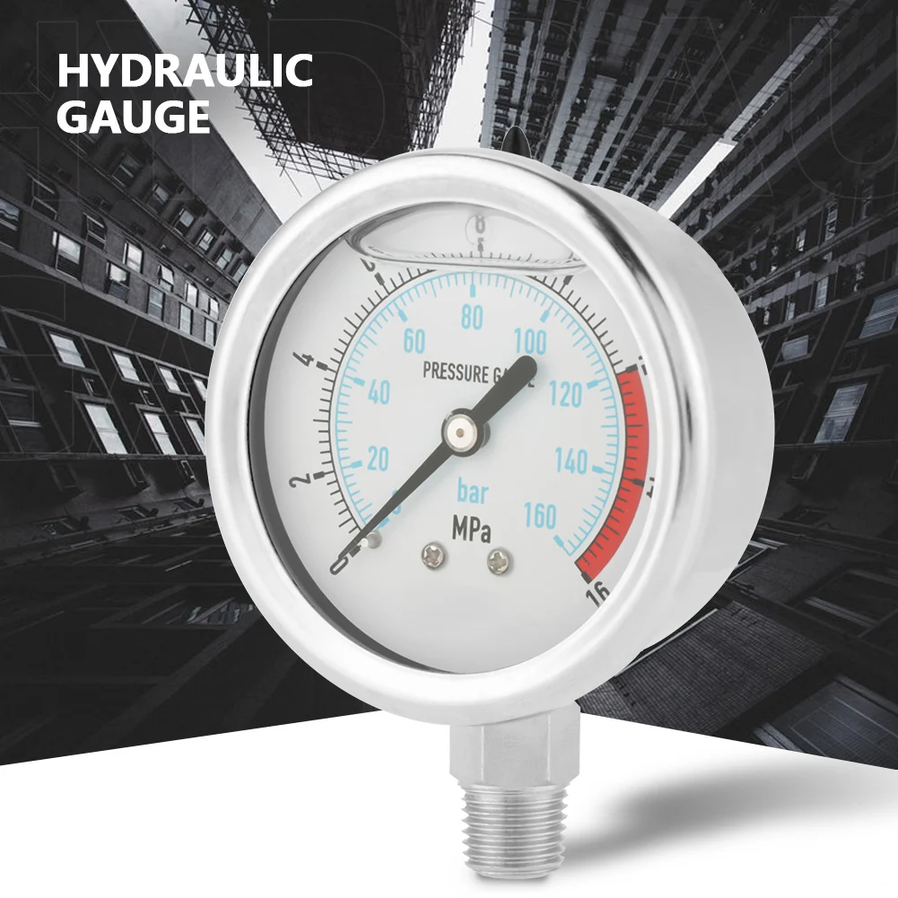 Pressure & Vacuum 0160Bar 016Mpa 1/4 NPT 60mm Dial Air Hydraulic