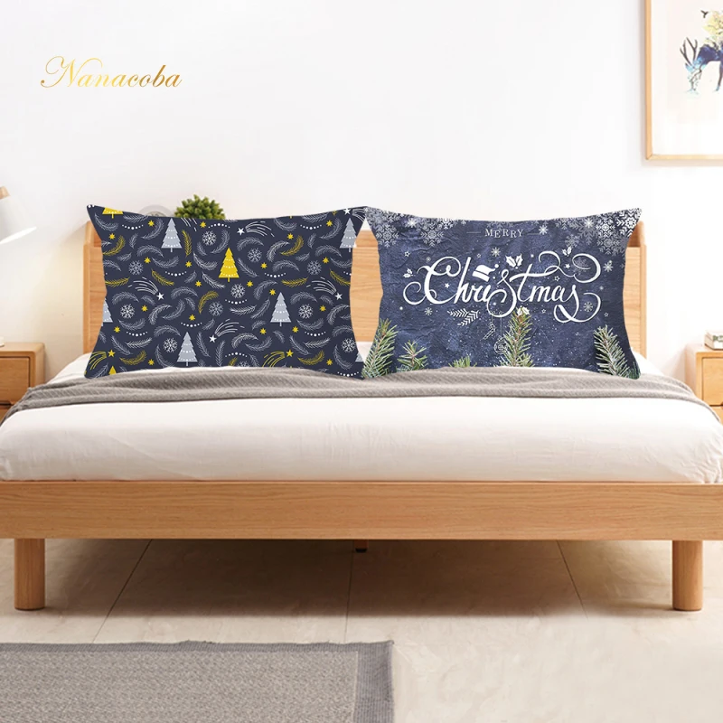

Christmas Cushion Cover 30X50 Pillowcase Elk Tree Printed Decorative Pillows Sofa Cushions Home Decor Pillow Cases