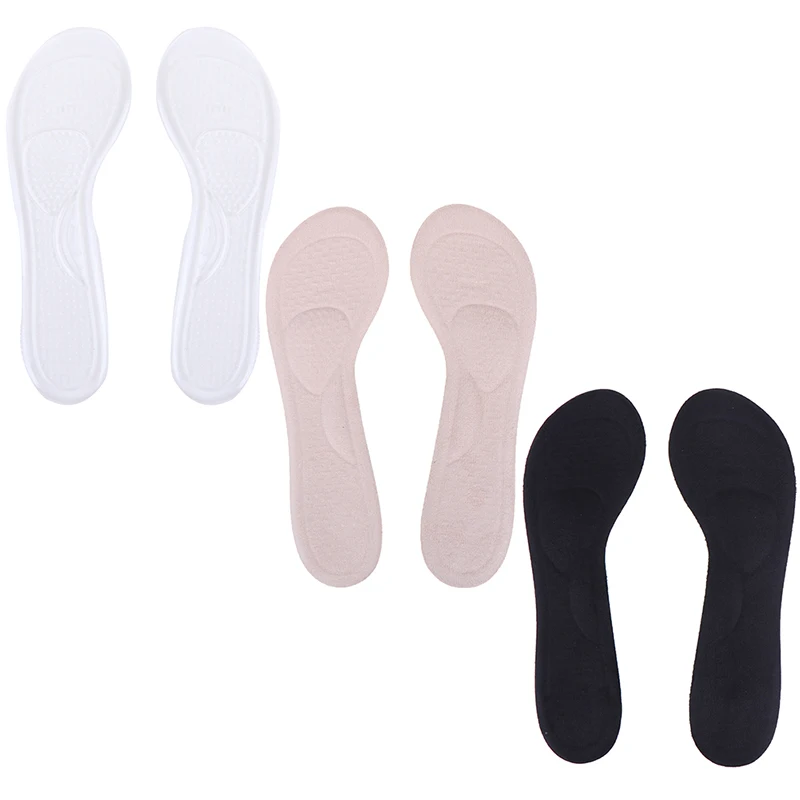 1Pair Women Invisible Sweat Velvet Half Yard Insole Anti-slip Massaging Metatarsal Cushion Orthopedic Sandals Insoles