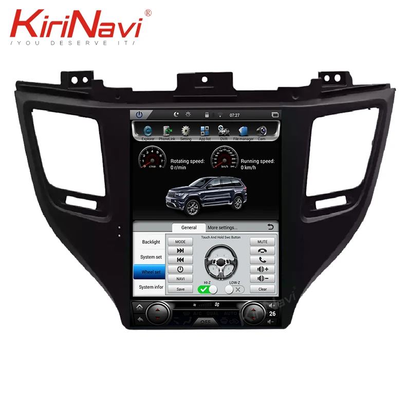 KiriNavi вертикальный экран Tesla style 10,4 ''Android 8,1 автомобильный Радио gps навигатор для hyundai Tucson IX35 DVD Автомобильный плеер