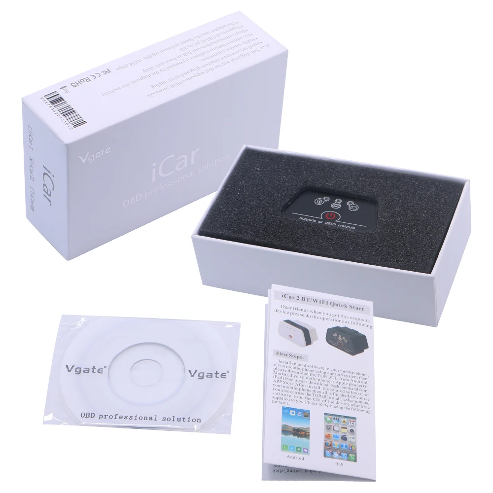 Сканер Vgate ICar2 ELM327 100% оригинал 2 1 ICar Wi Fi OBD2 диагностический инструмент работает с IOS