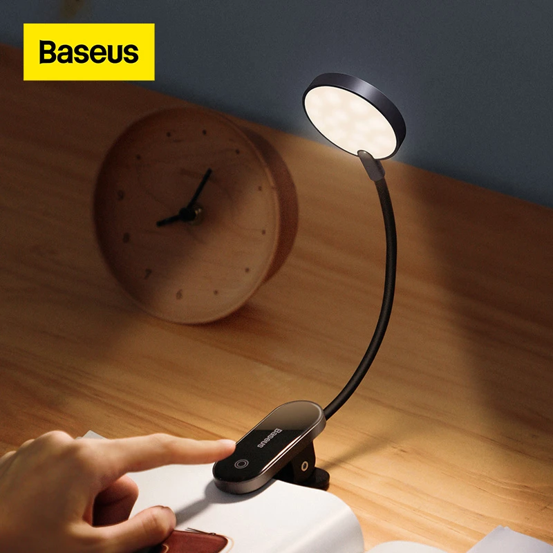 Mini lâmpada flexível de mesa com prendedor recarregável – Baseus