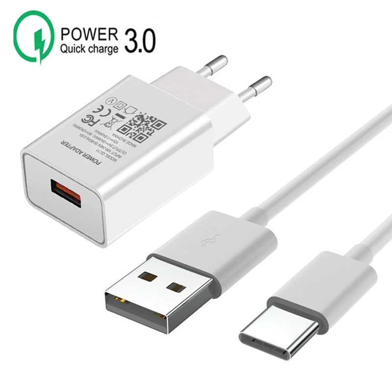 Fast Charger For OPPO A53 A5 A9 2020 Reno 2 Z 3 4 5 Pro Realme X 2 X50 3 5 6 Pro QC 3.0 EU Plug Phone Adapter Type-c USB Cable 65w charger usb c