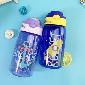 

Water Bottle With Straw Kids Baby Bottle Drinking Bottles Children Water Bottle With Straw Kettle Portable Sports Bottle Hot*