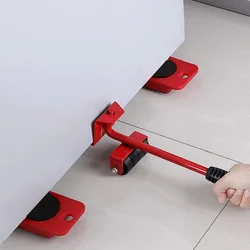 Jeu d'outils professionnels de déplacement de meubles, 5 pièces, roues à roulettes mobiles universelles, barre de meubles de maison, aide au Transport de nouveau 