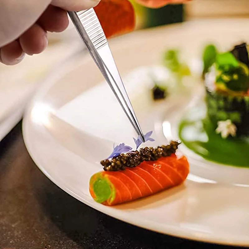 Set Di 6 Pinzette Da Cucina In Acciaio Inossidabile - Punte Seghettate Per Precisione, 6 Stili Diversi - Foto 4