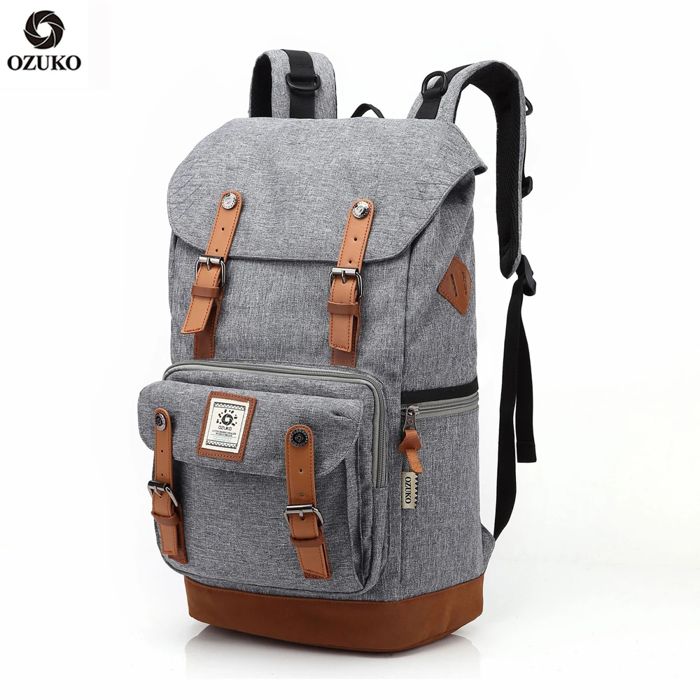 OZUKO высококачественный Большой Вместительный рюкзак сумка для ноутбука повседневный мужской рюкзак модный унисекс женский рюкзак дорожные сумки
